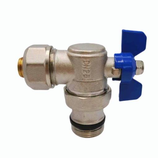 Aluminium-yas yeeb nkab sab nraud compression union lub kaum sab xis valve