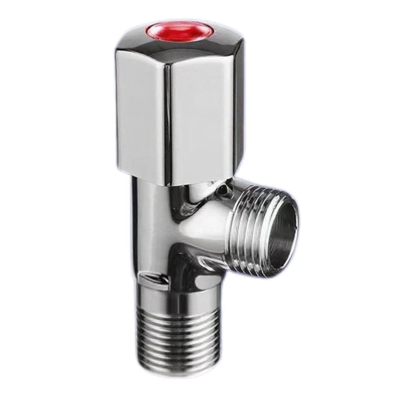 Bright Chrome Angle Valve, Liab Thiab Xiav Distinguishing Kub Thiab Txias Dej Inlet Valve