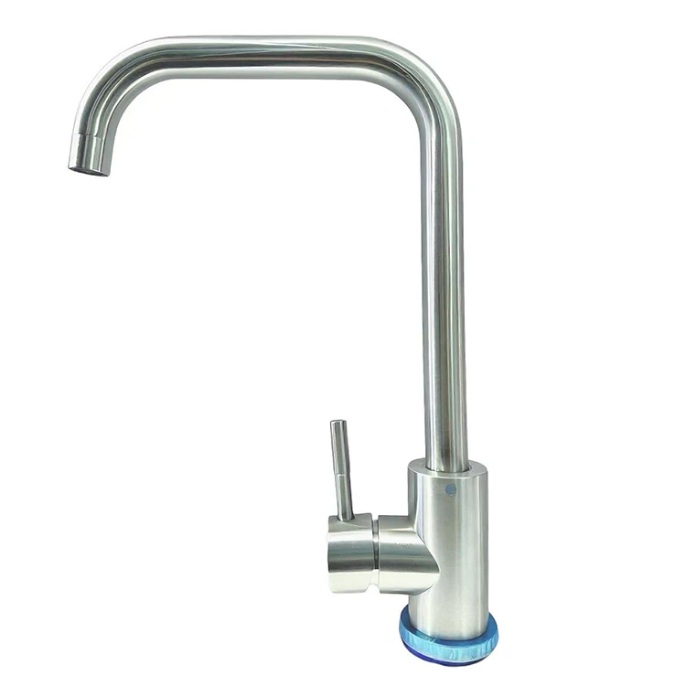 Gooseneck Brushed Tov Khoom Chav Ua Noj Faucet