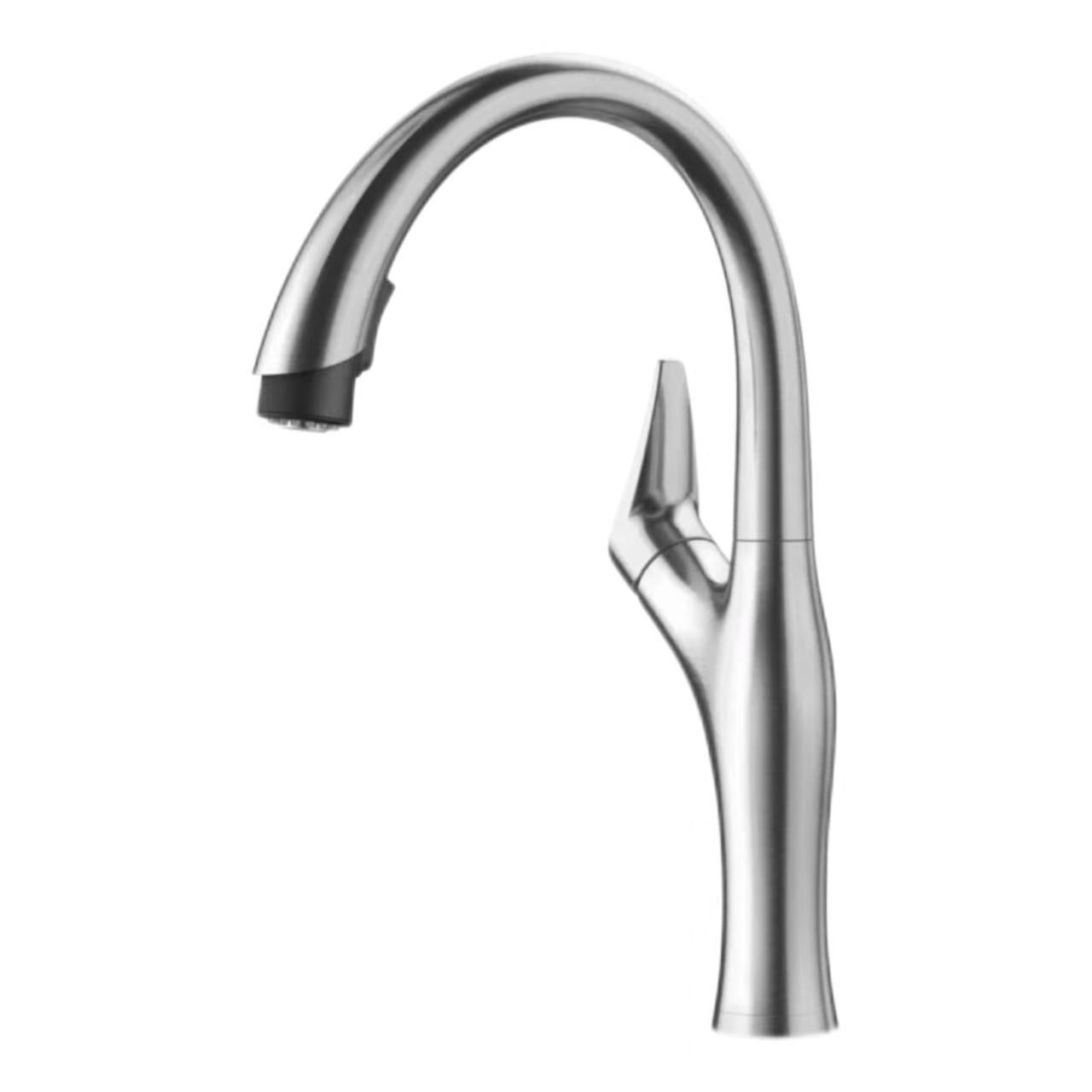Txhuam Stainless Hlau Streamlined Gooseneck Pull-Out Faucet