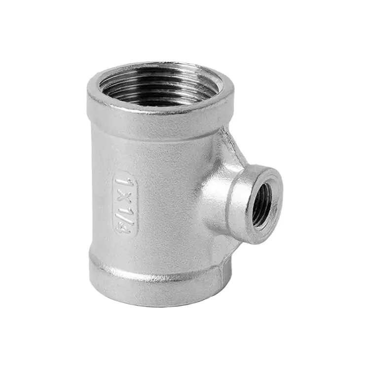 BSP Stainless Hlau Txo Cov Poj Niam Threaded Tee