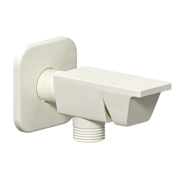 Cream-White Wall-Mounted Kub Thiab Txias Dej Inlet Valve