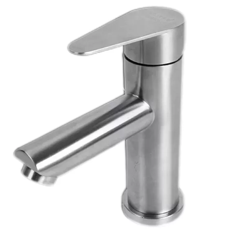 Cylindrical Flat Handle Kub Thiab Cold Basin Faucet