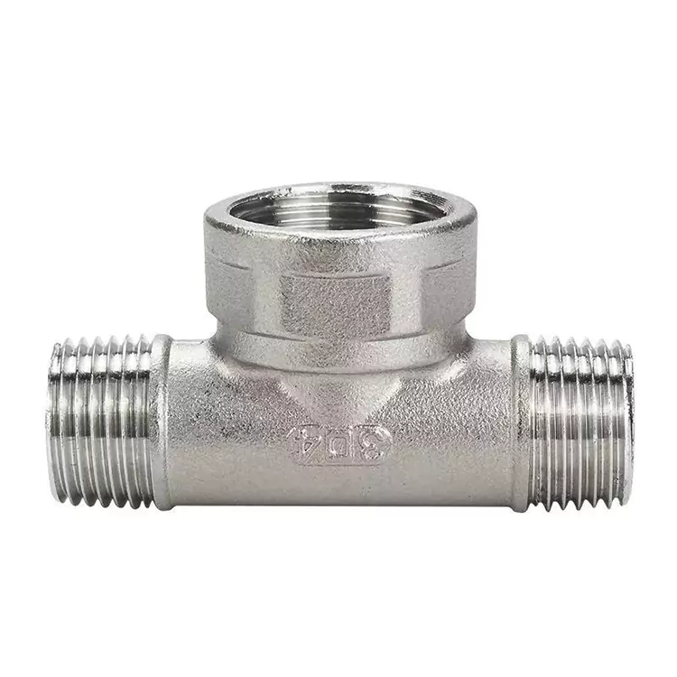 DN15-DN100 BSP Stainless hlau nruab nrab-loj yeeb nkab Tee