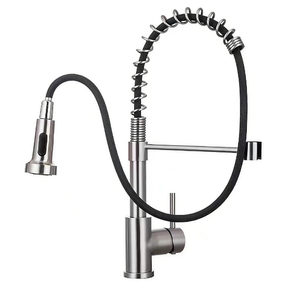 High-Bend Spring Tube rub tawm Kub Thiab Txias Chav Dej Faucet