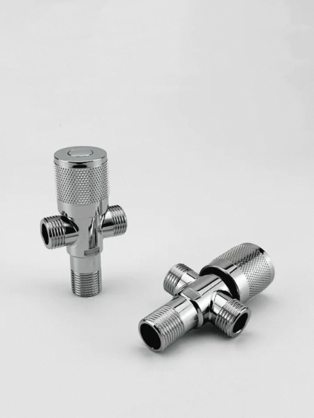 Knob-Type Dual-Outlet Peb-Txoj Kev Dej Distribution Valve