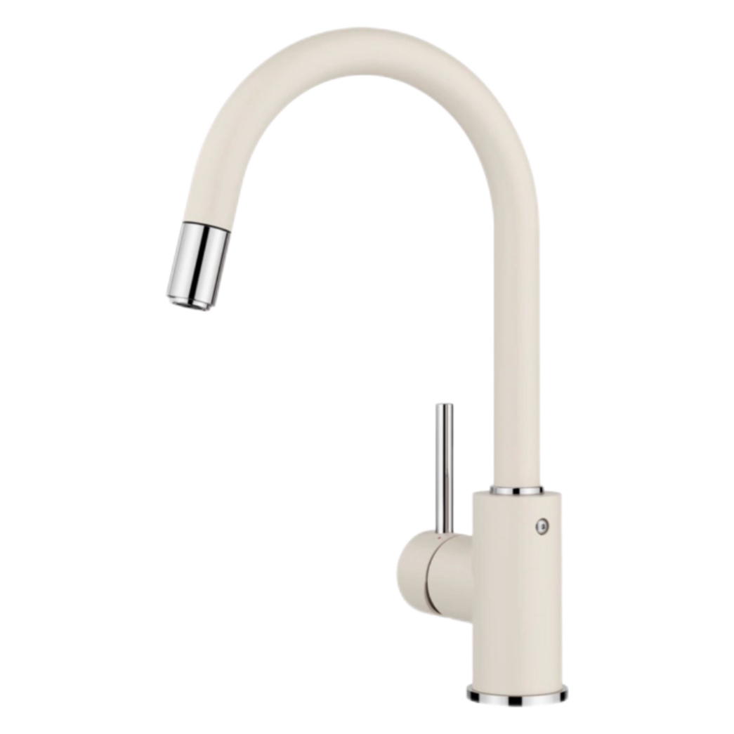 Minimalist Gooseneck Kub Thiab Txias Chav Ua Noj Pull-Out Faucet