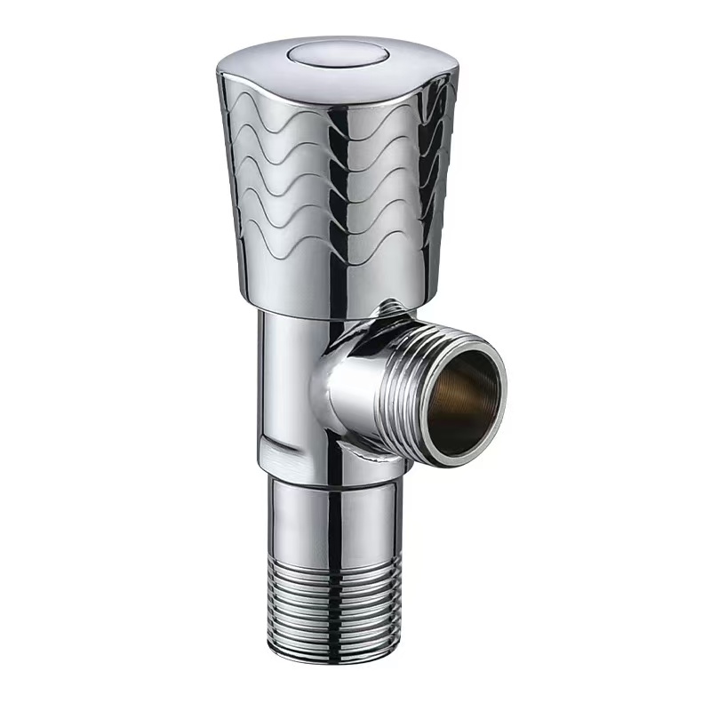 Daim iav-Tiav Bright Chrome Wave Pattern Angle Valve