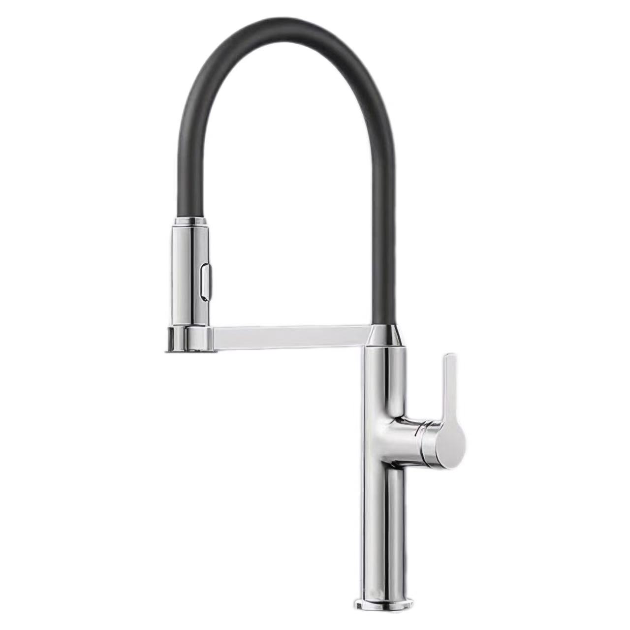 Silicone Curved Tube Ib Leeg Kov Kub Thiab Txias Dej Faucet