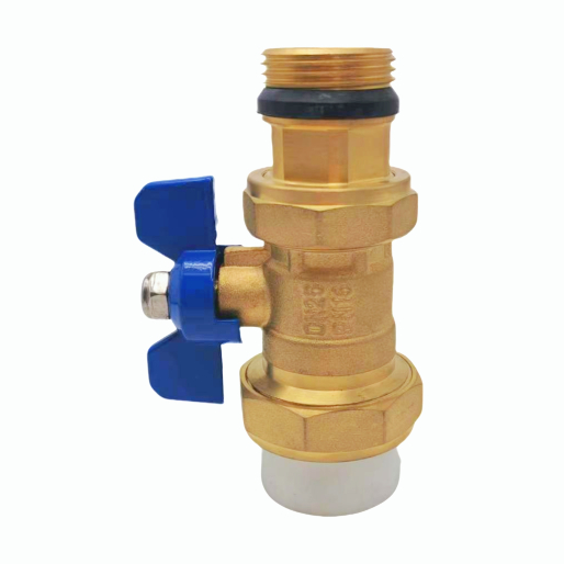 Ncaj aluminium-yas DN25 pob valve nrog txiv neej xov