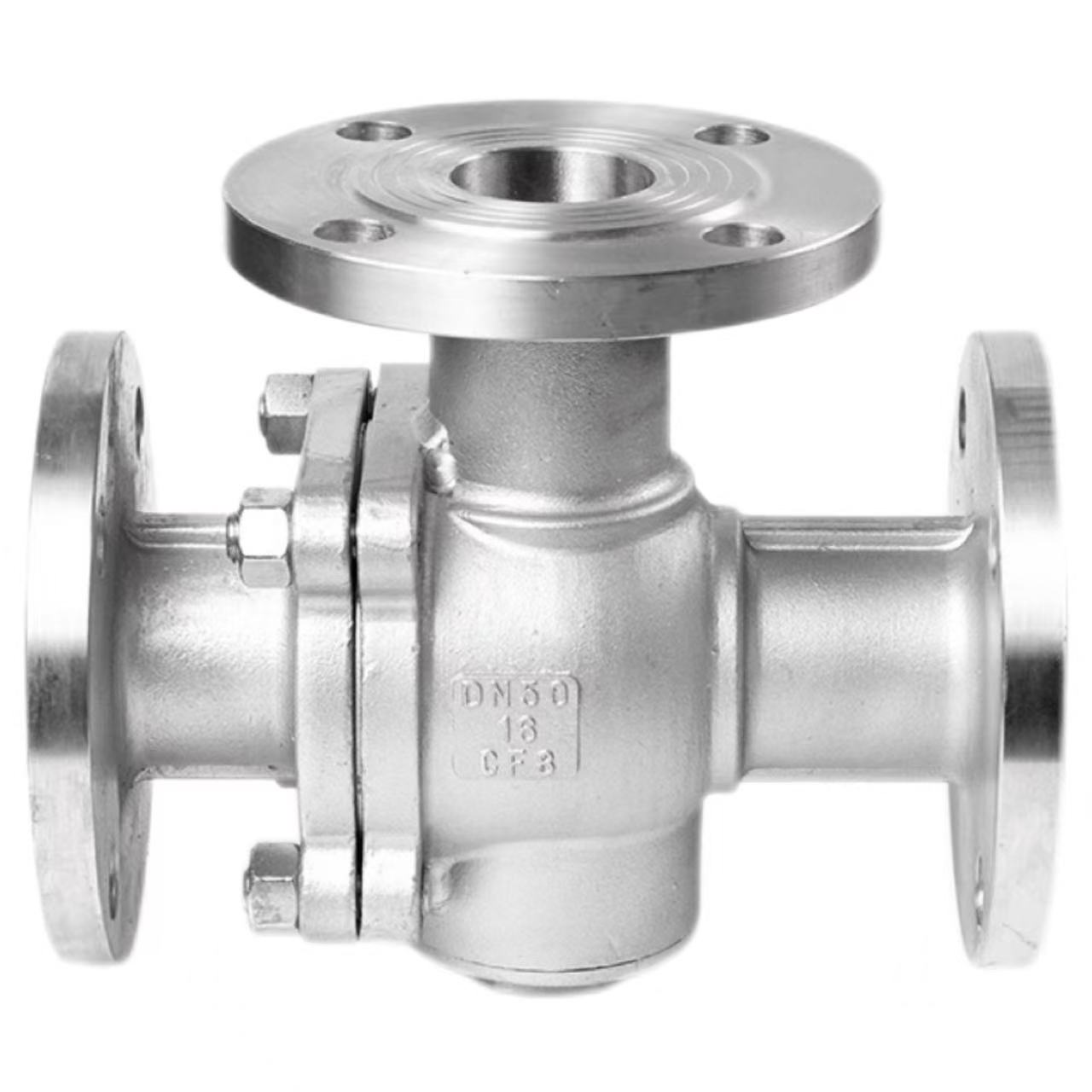 Peb-txoj kev flange pob valve